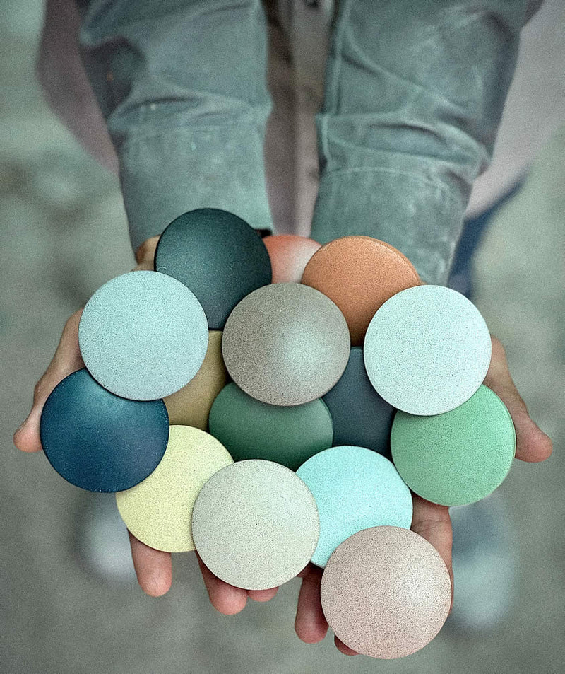 Konkretus Color-Matched Concrete Push-Up Sink Driain Stoppers - 13 Colors