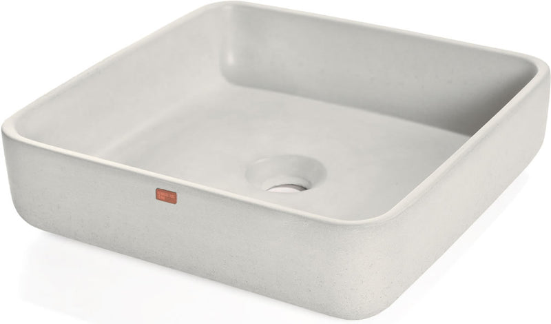 Konkretus FLADD 03 Square Concrete Above-Mount Bathroom Sink, 13 Colors