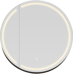 Radiant 24" Round LED Medicine Cabinet for surface mounting (lights OFF).
