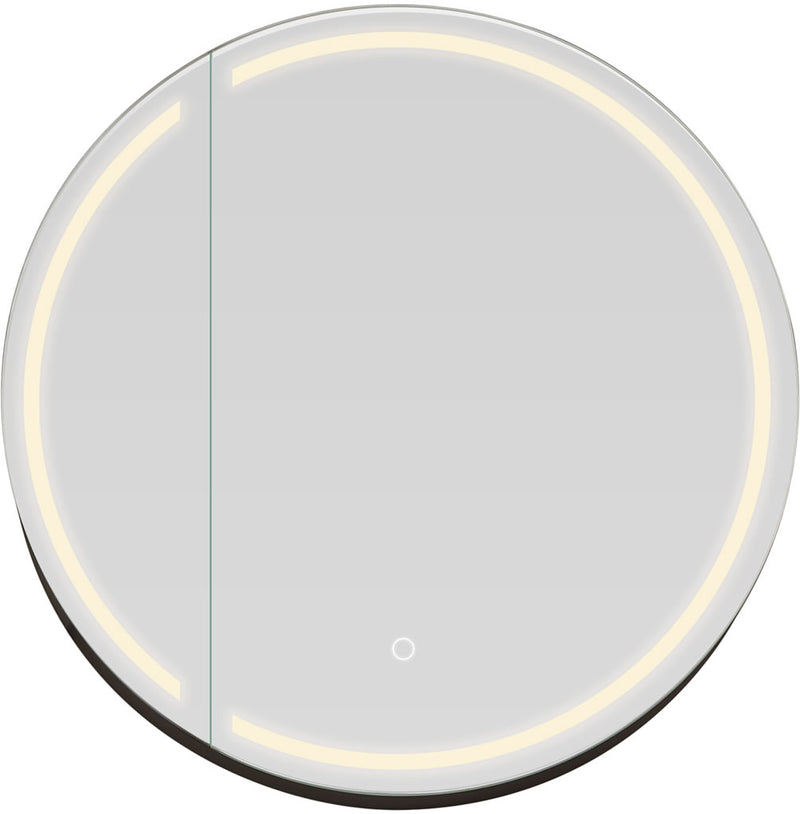 Radiant 24" Round LED Medicine Cabinet for surface mounting (lights OFF).