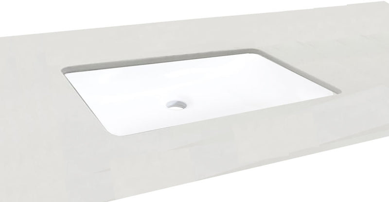 Altair Design Aegean 20" Rounded Rectangle White Finish Ceramic Undermount Sink