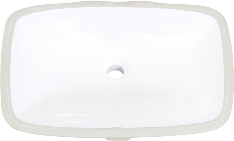 Altair Design Aegean 20" Rounded Rectangle White Finish Ceramic Undermount Sink