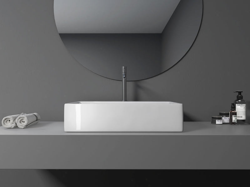Altair Design Fremont 24" Above-Mount Ceramic Bathroom Vessel Sink with Overflow