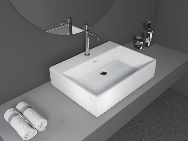 Altair Design Fremont 24" Above-Mount Ceramic Bathroom Vessel Sink with Overflow