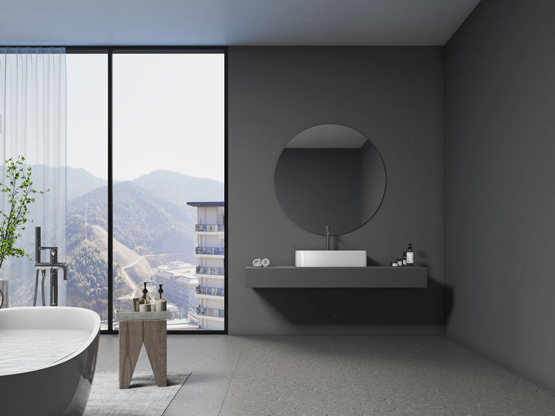 Altair Design Fremont 24" Above-Mount Ceramic Bathroom Vessel Sink with Overflow