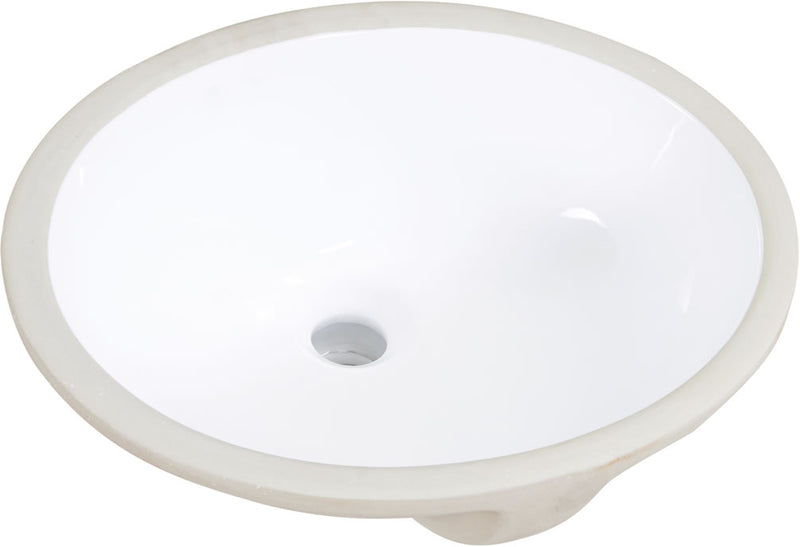 Altair Design Lily 18" x 15" Oval White Finish Ceramic Undermount Sink