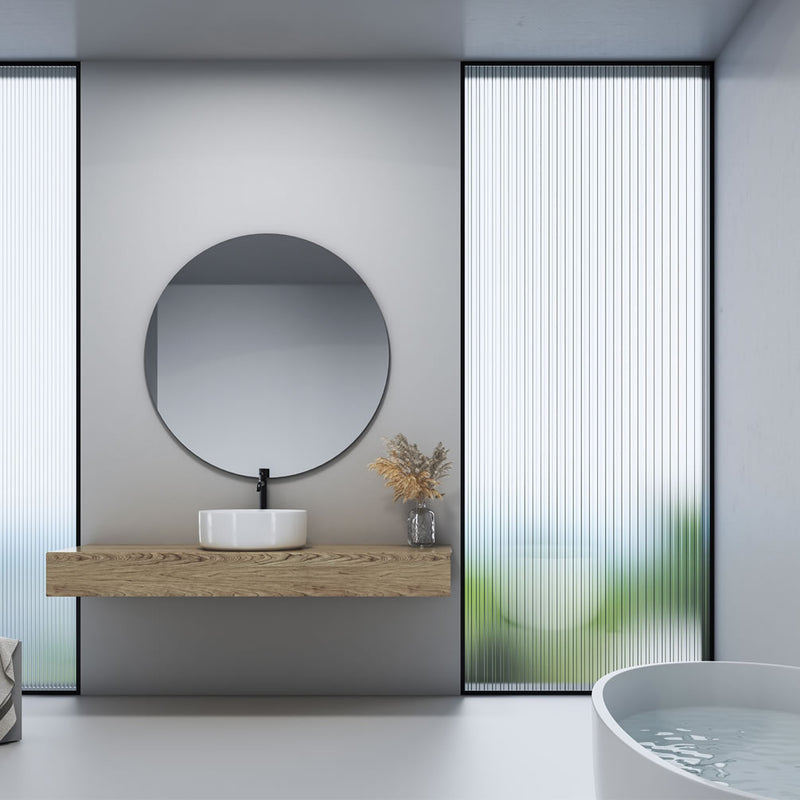 Altair Design 14" Round Sabine Ceramic Bathroom Vesse; Sink - Black or White Finish