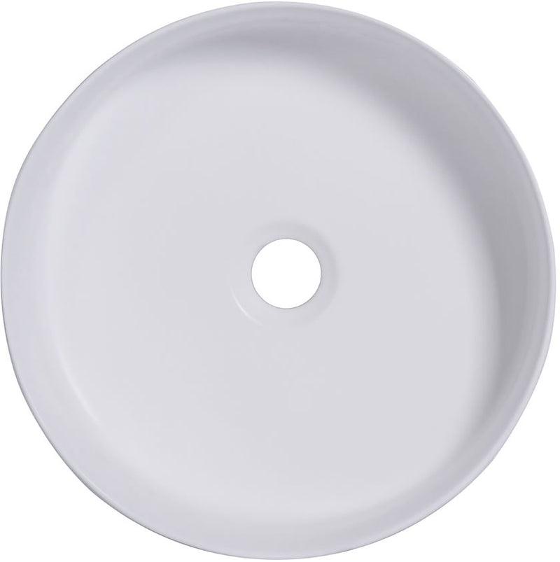 Altair Design 14" Round Sabine Ceramic Bathroom Vesse; Sink - Black or White Finish